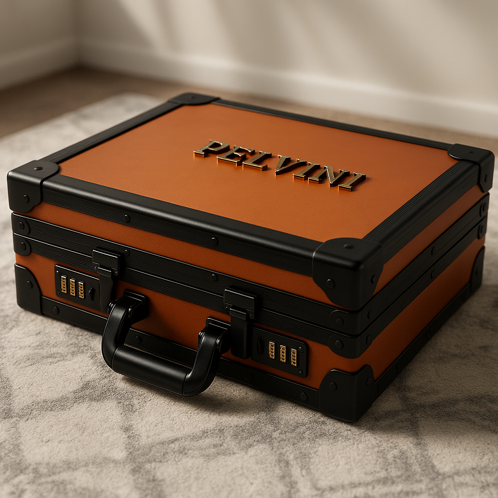 Luxury Pelvini® Briefcase - Cognac