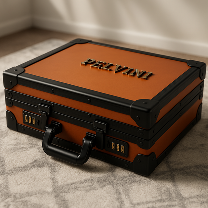 Luxury Pelvini® Briefcase - Cognac