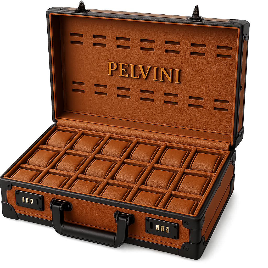 Luxury Pelvini® Briefcase - Cognac