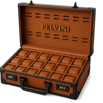 Luxury Pelvini® Briefcase - Cognac